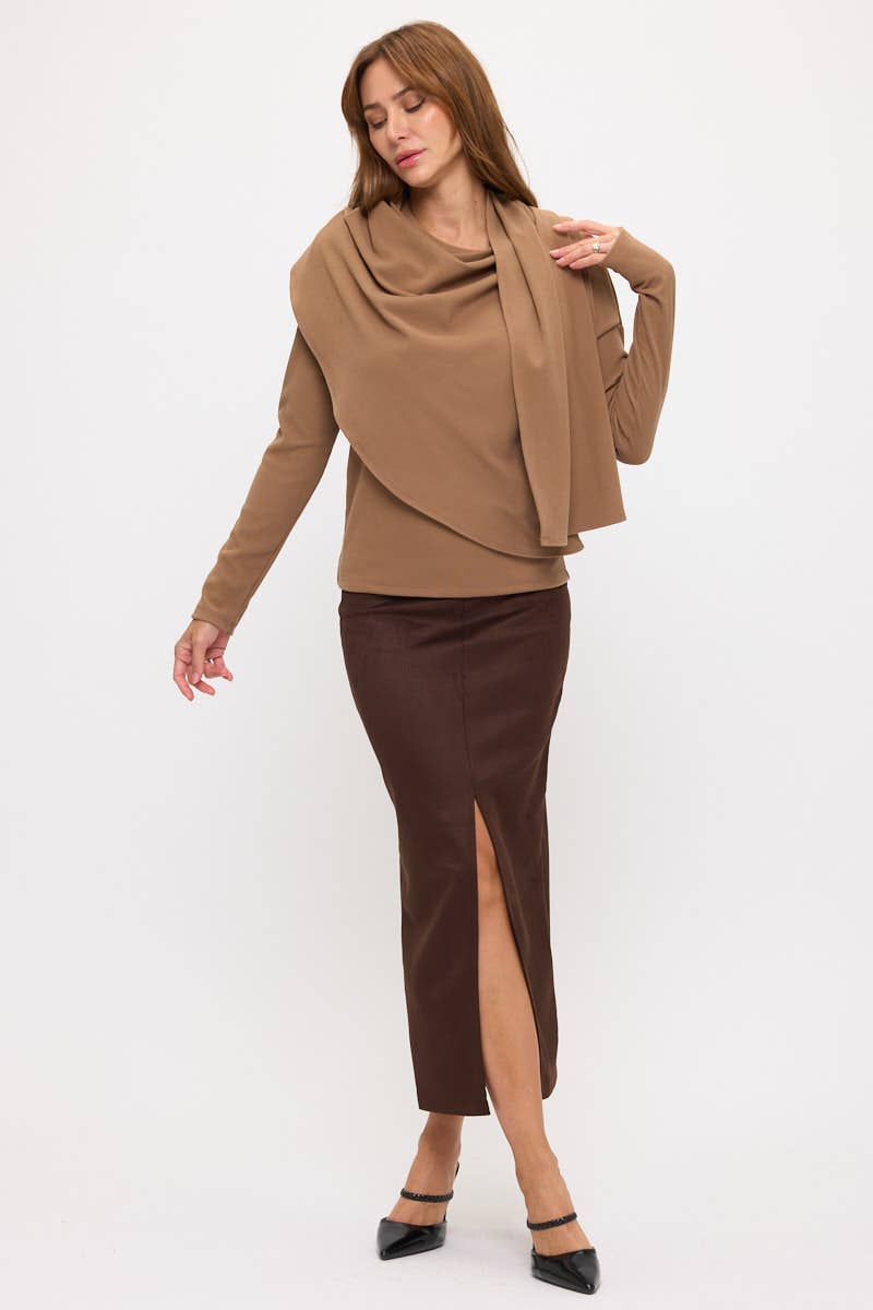 Audry Draped Shawl Top