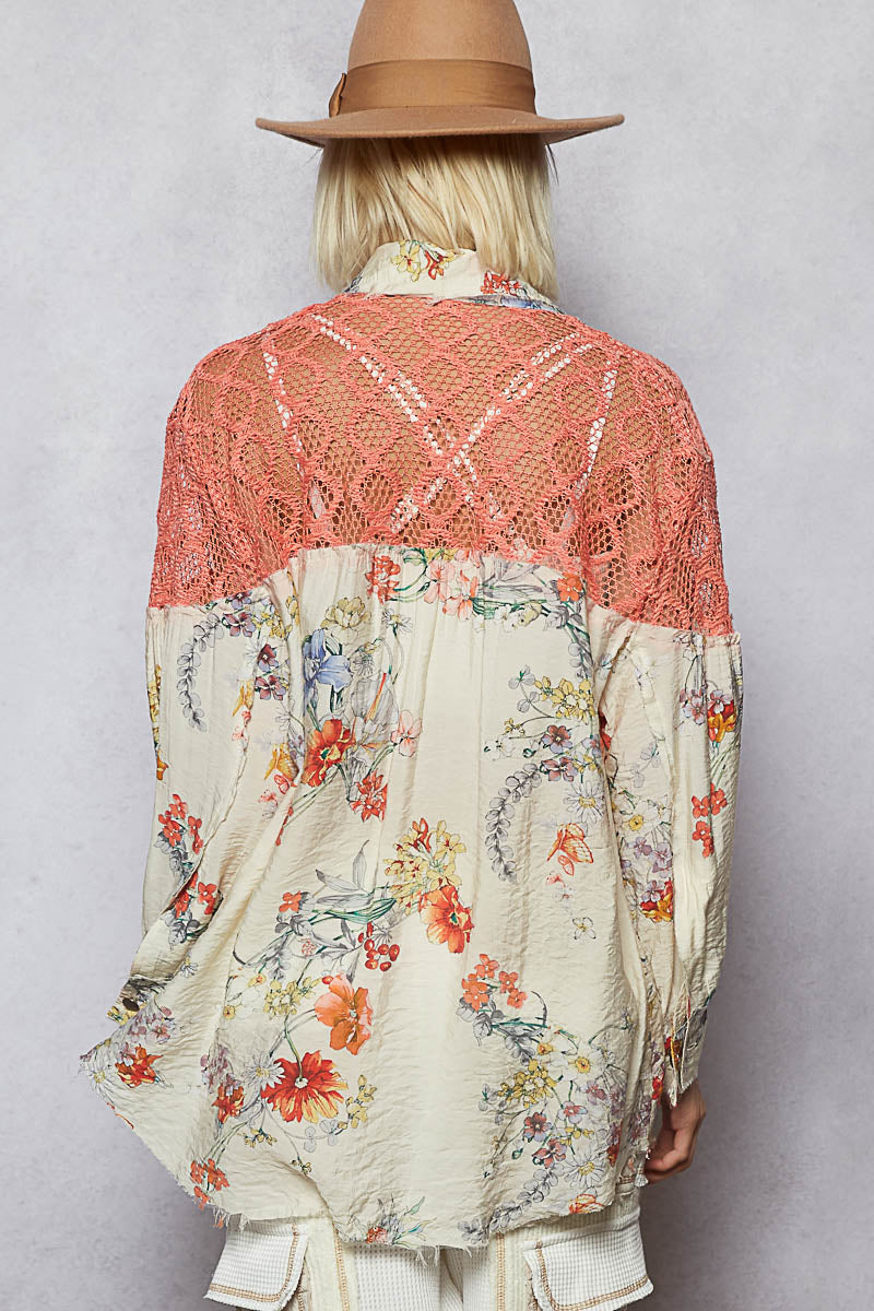 Coral Blooms Blouse