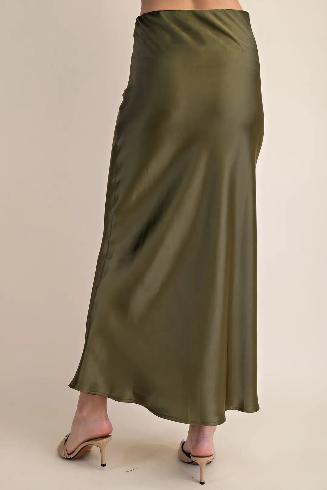 Lustrous Satin Midi Skirt