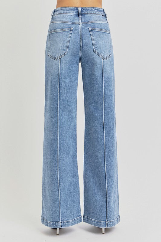 Pin Tuck High Rise Jeans