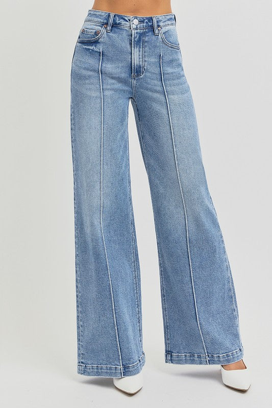 Pin Tuck High Rise Jeans