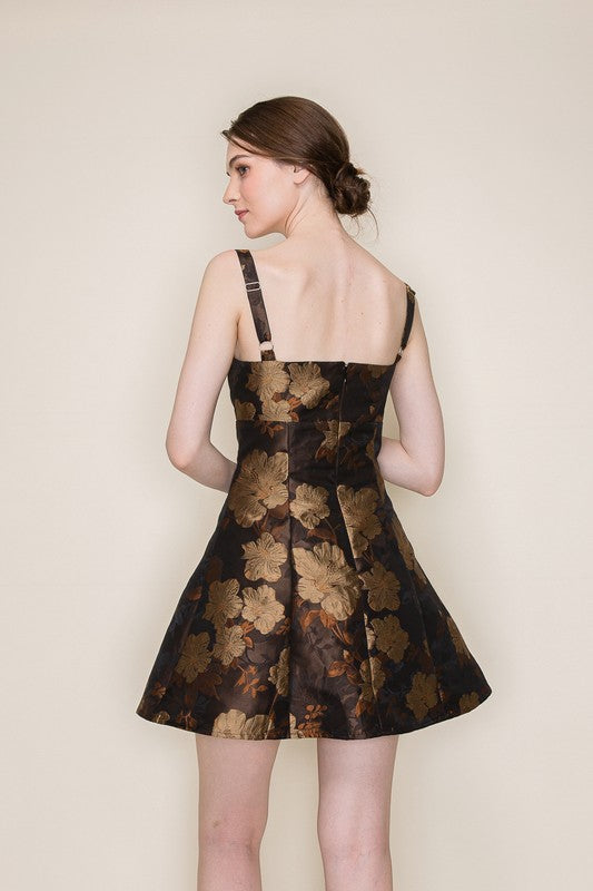 Smooth Satin Jacquard Dress