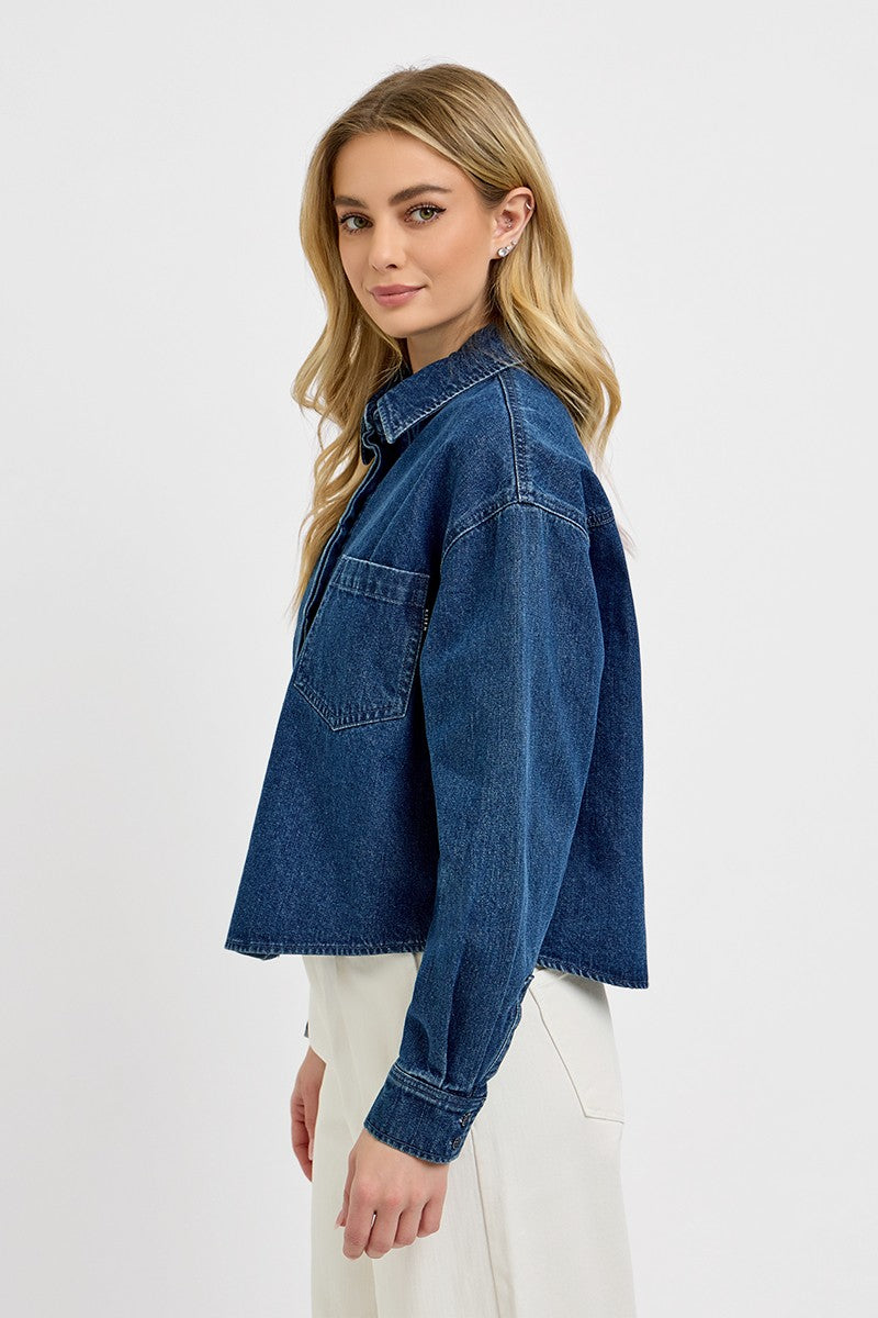 Stevie Cropped Denim Jacket