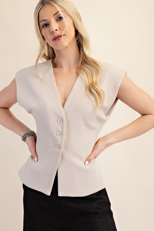 Avalon Taupe Vest