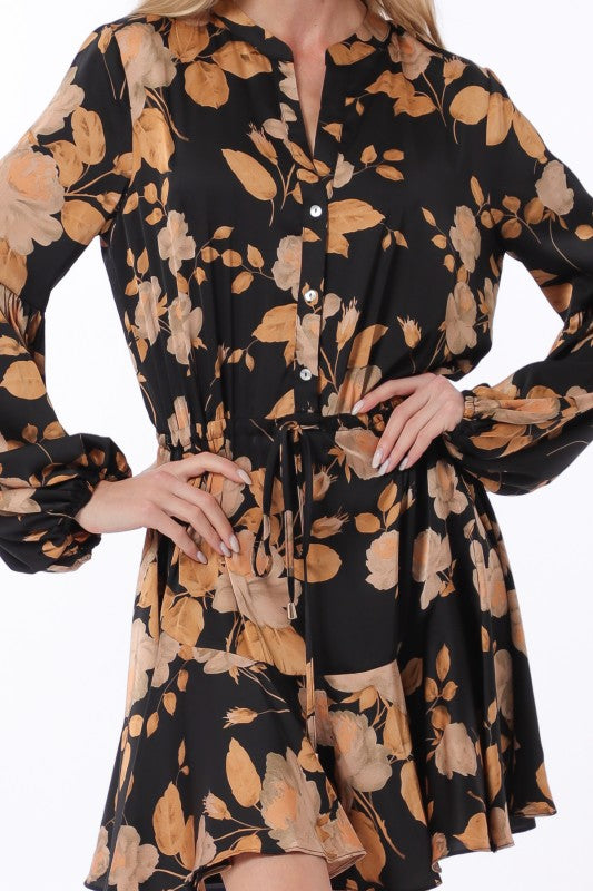 Copper Floral Dress