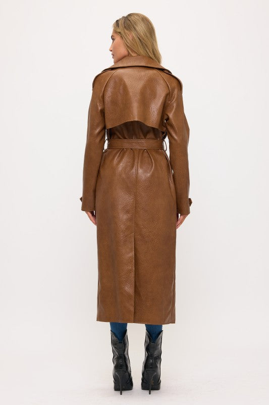 Camdin Vegan Leather Trench