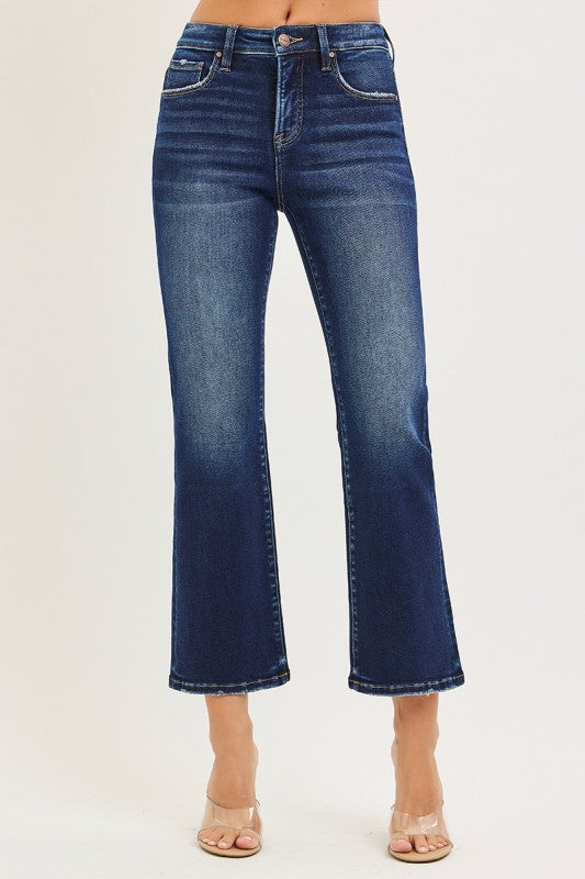 Tummy Control High Rise Crop Bootcut Jeans