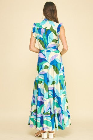 Lettie Leaf Print Maxi
