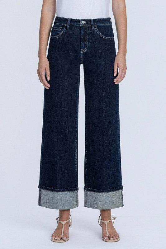 HR Indigo Cuffed Wide Leg