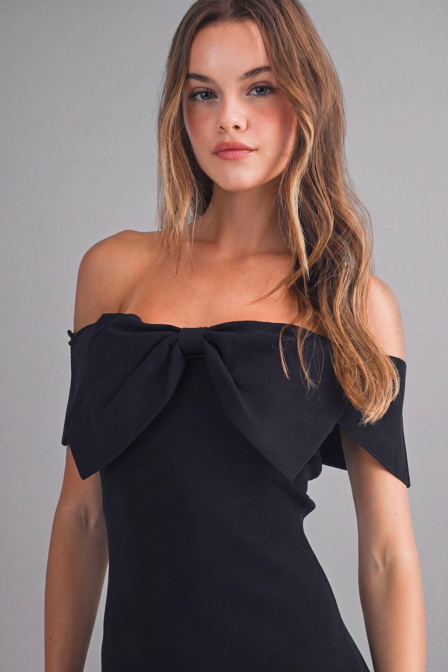 The Audrey Off-Shoulder Midi Dress