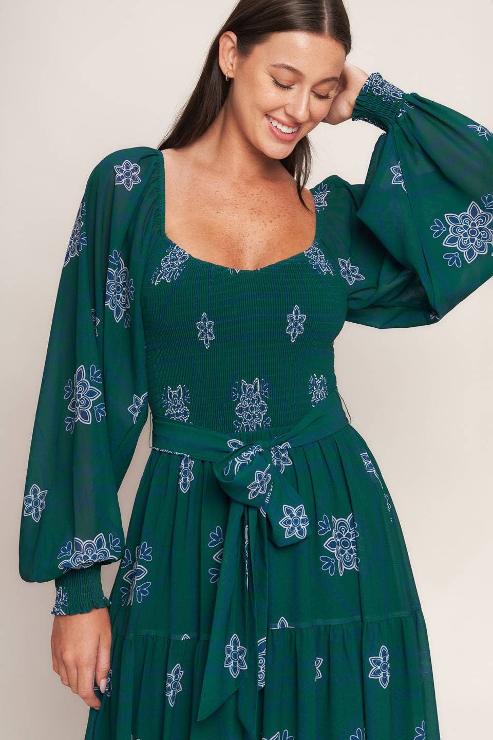 Emerald Grace Maxi Dress