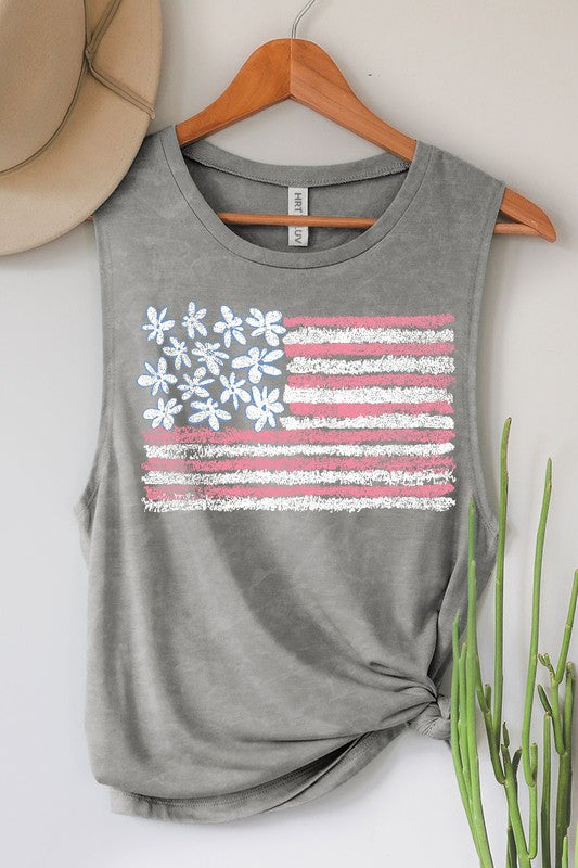 Flag & Flowers Tank