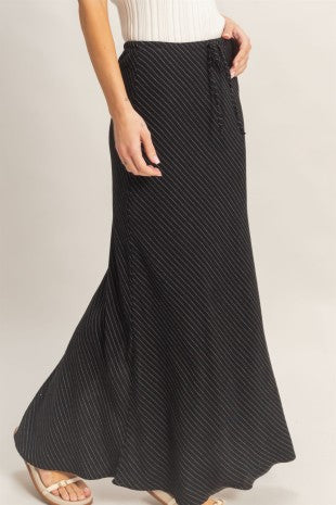 Bias Pinstripe Skirt