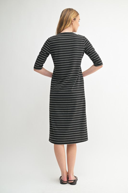 Urban Stripe Midi Dress