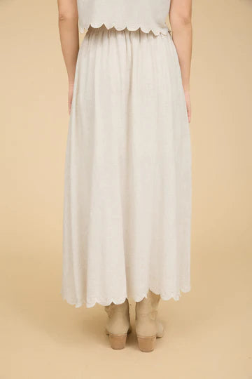 Scallped Linen Skirt