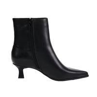 Novalie Smooth Black Leather Bootie