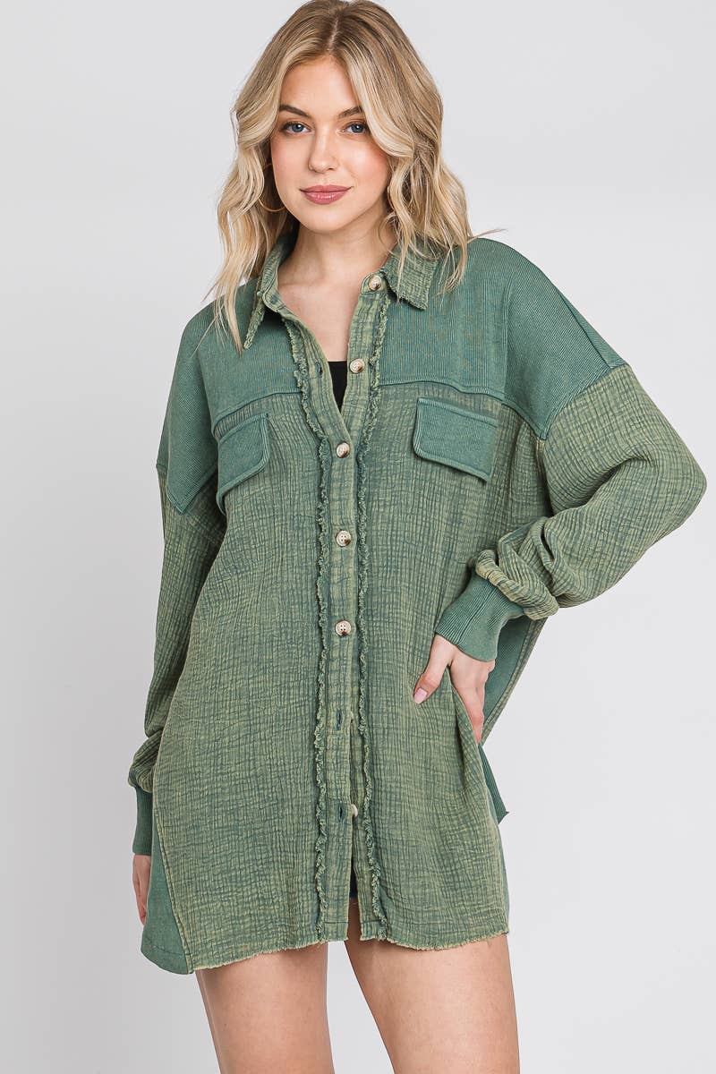 Mineral Washed Gauze Top.