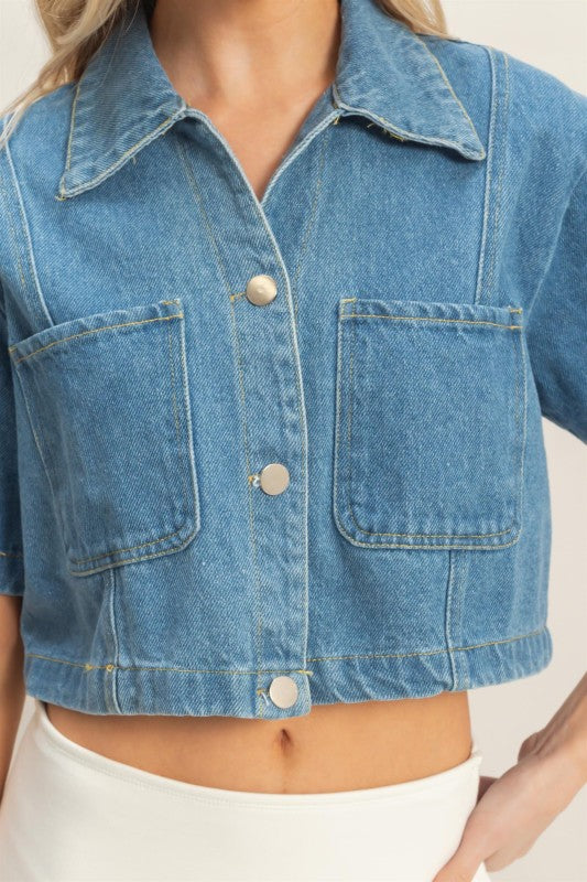 Desere Cropped Denim Jacket
