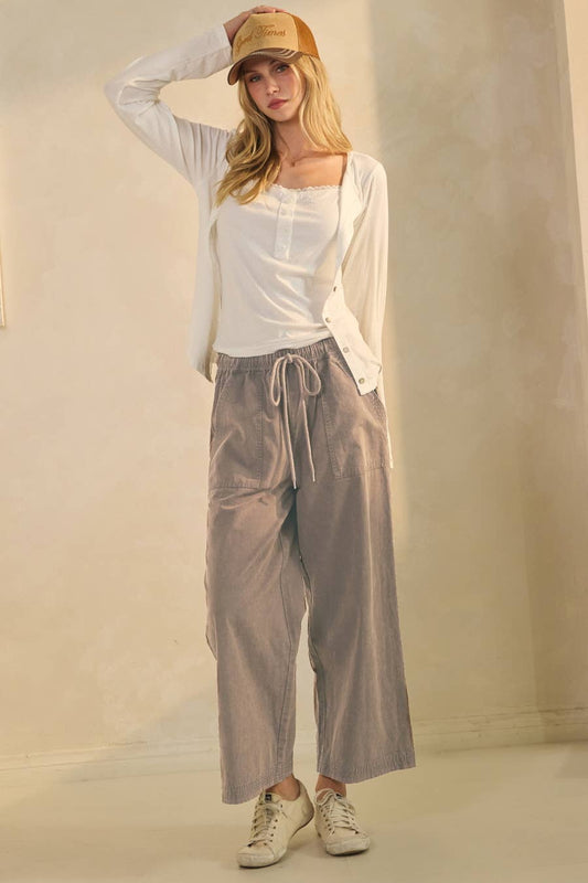 Wide-leg Acid Washed Pants
