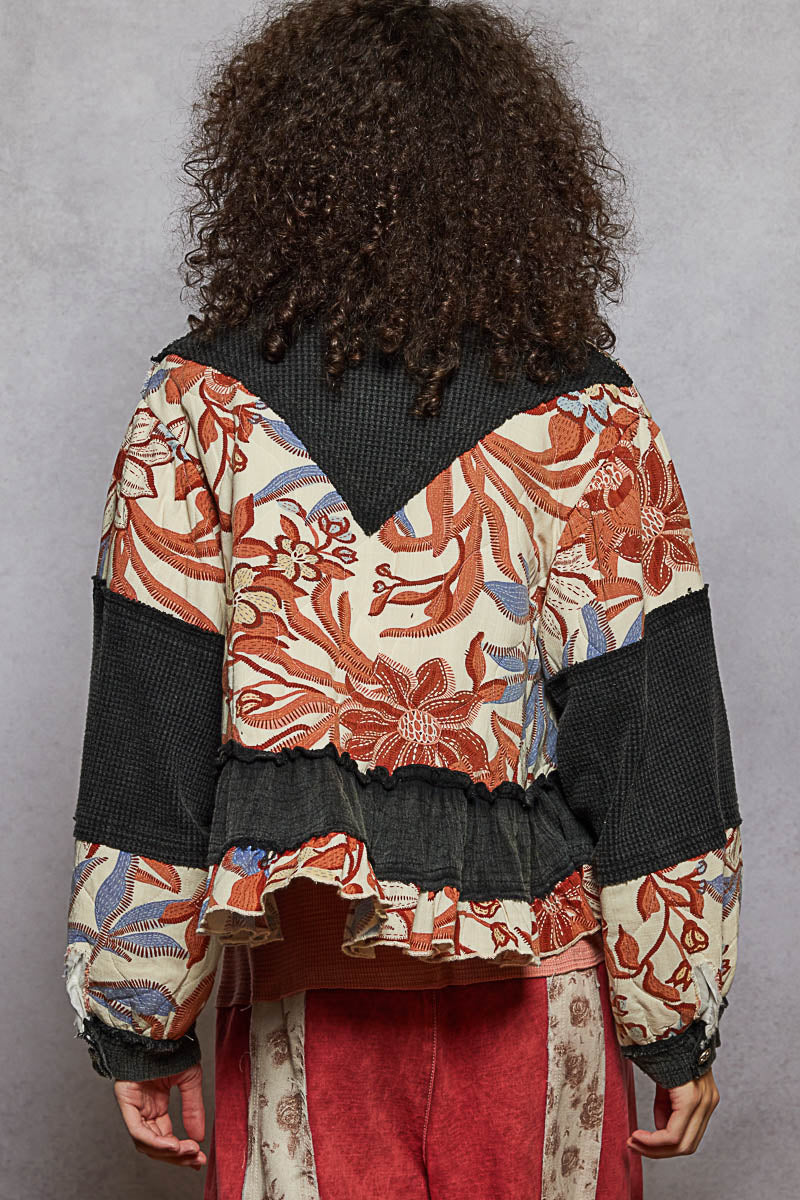 Rustling Petals Quilted Shacket