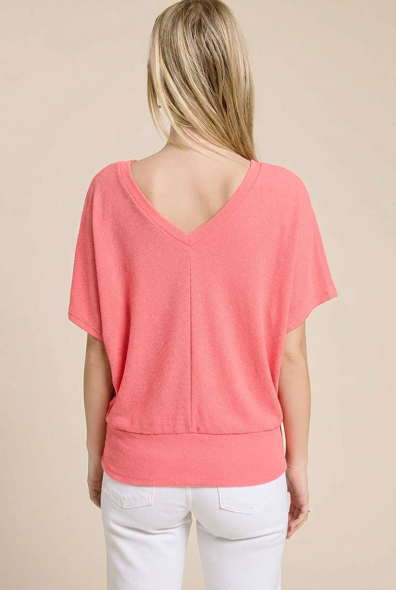 Dolman Ease V-Neck Knit Top