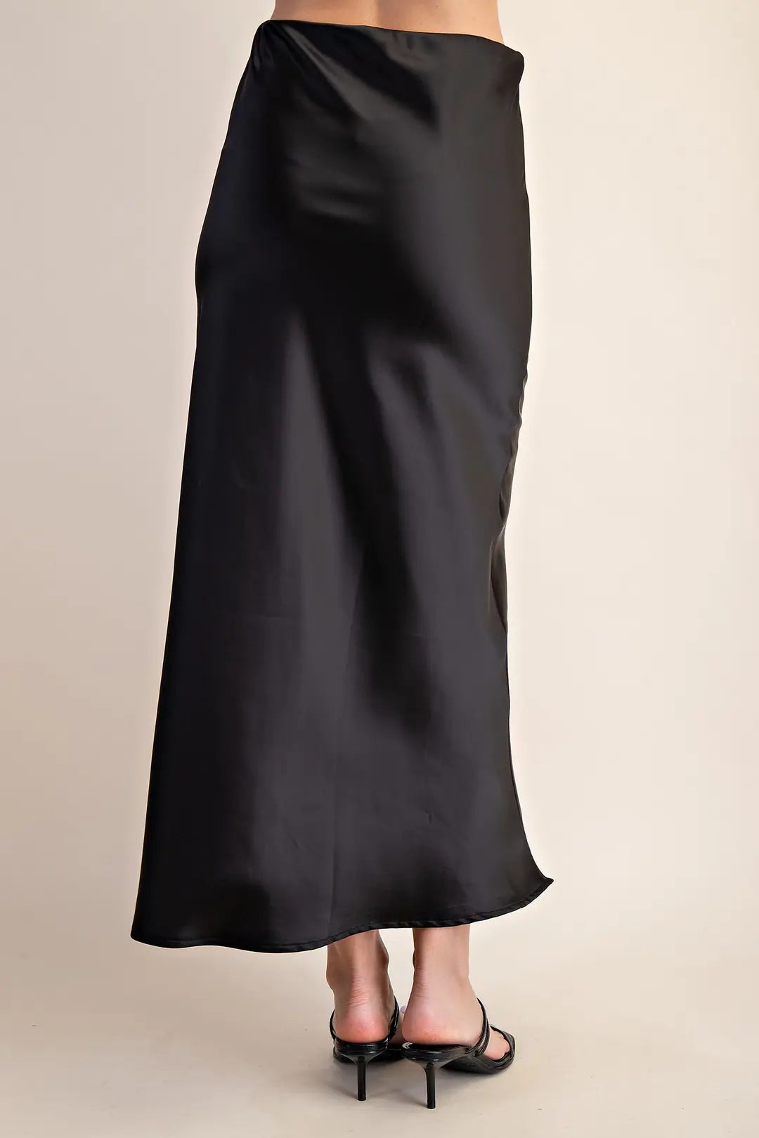 Lustrous Satin Midi Skirt