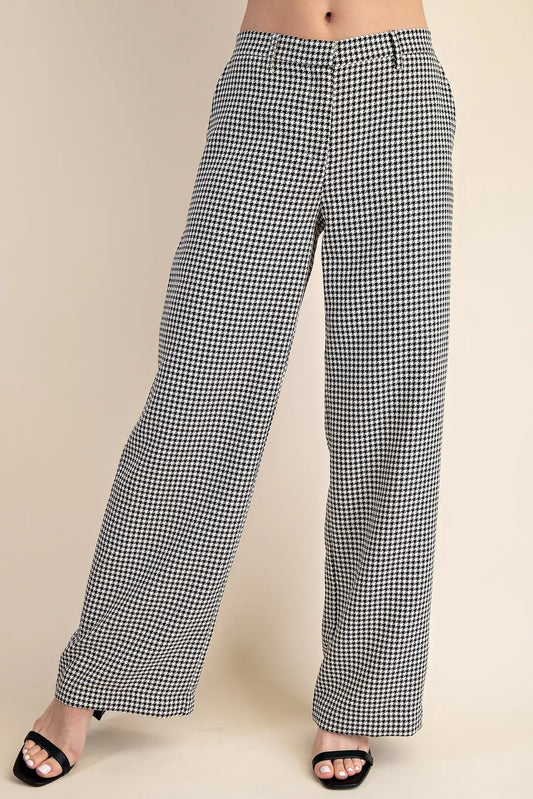 Houndstooth Wide Leg Pant
