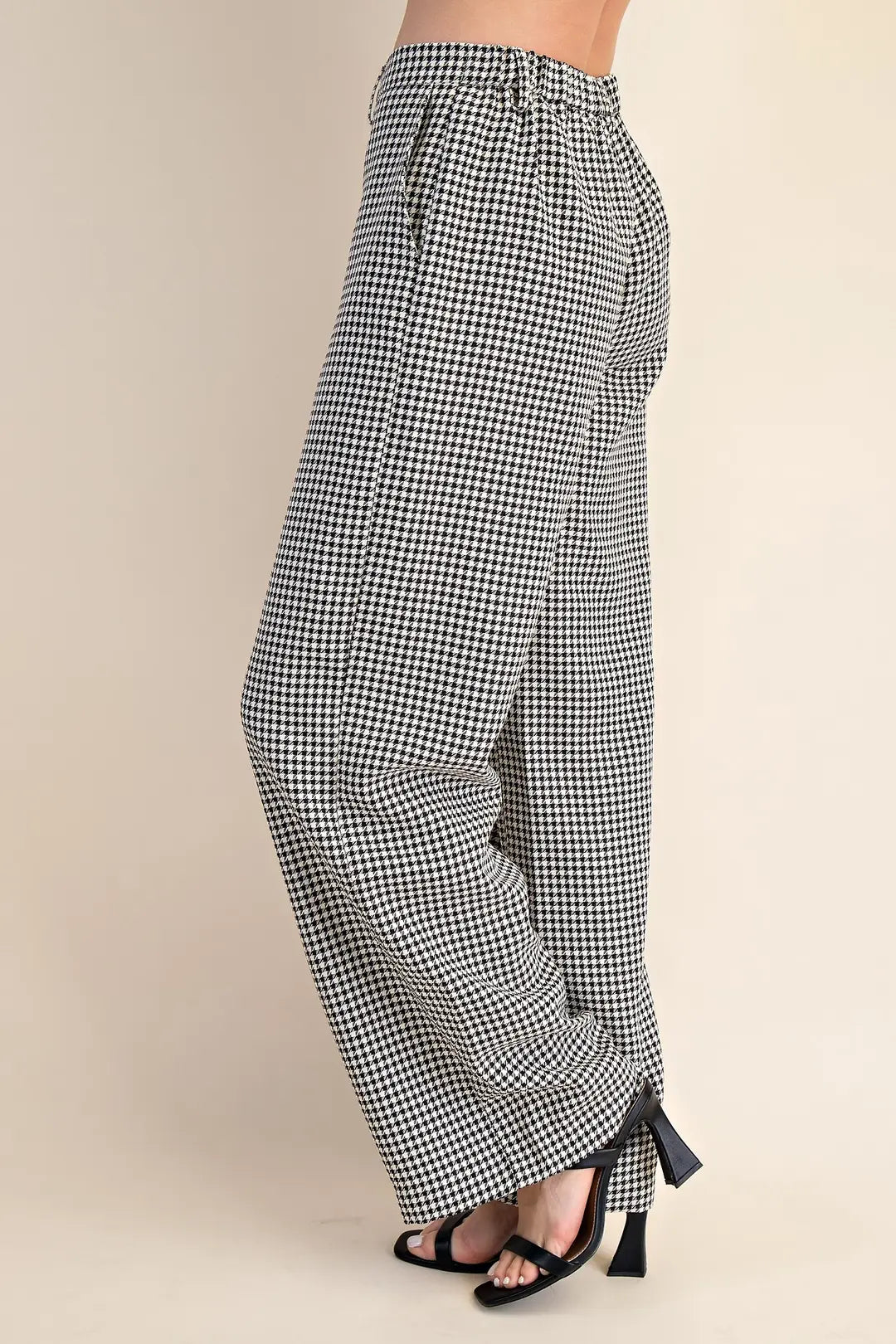 Houndstooth Wide Leg Pant