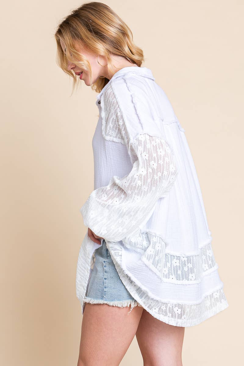 Cotton & Lace Blouse