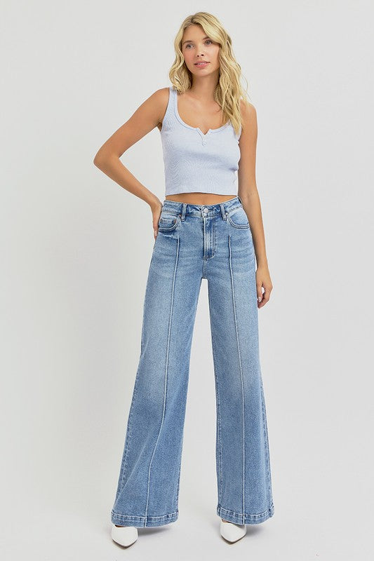 Pin Tuck High Rise Jeans