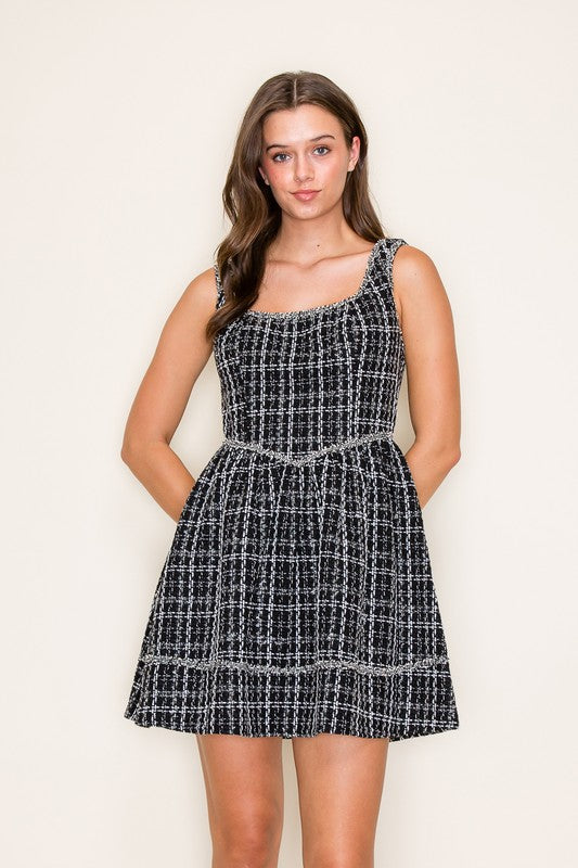 Uptown Plaid Tweed Dress