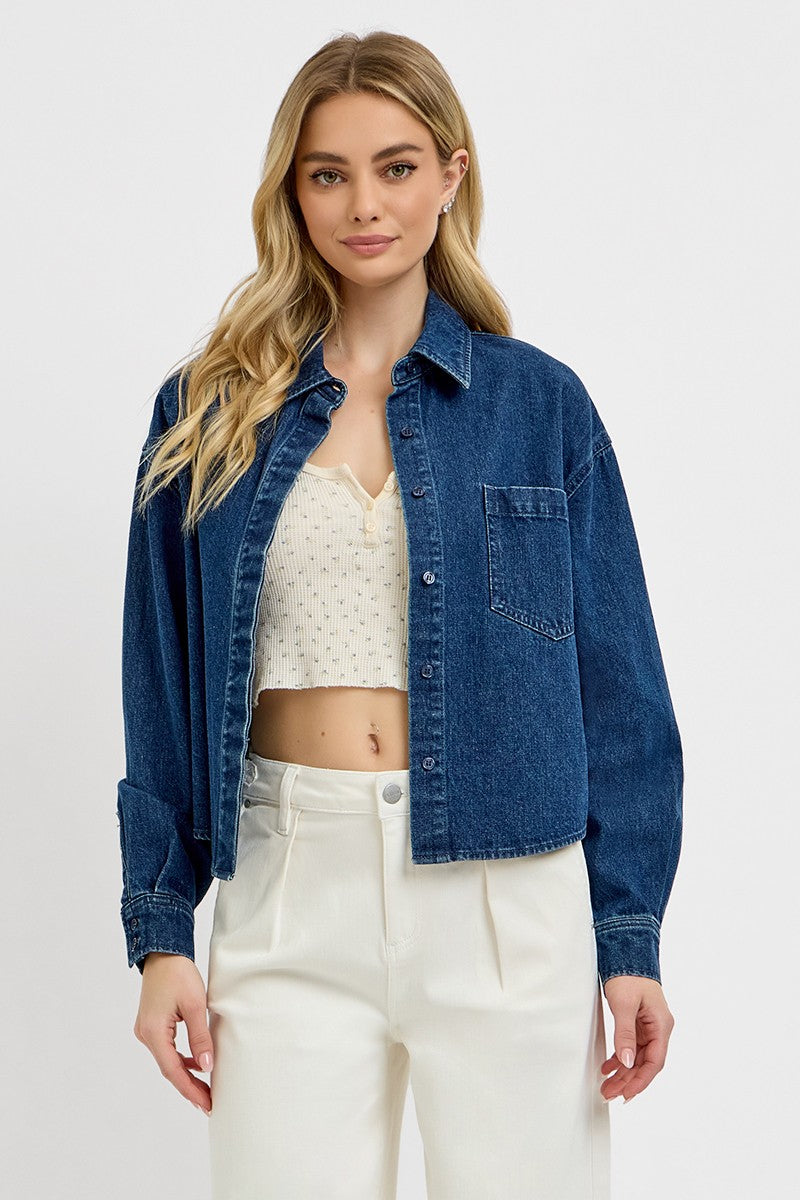 Stevie Cropped Denim Jacket