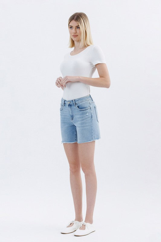 HR Frayed Midi Shorts