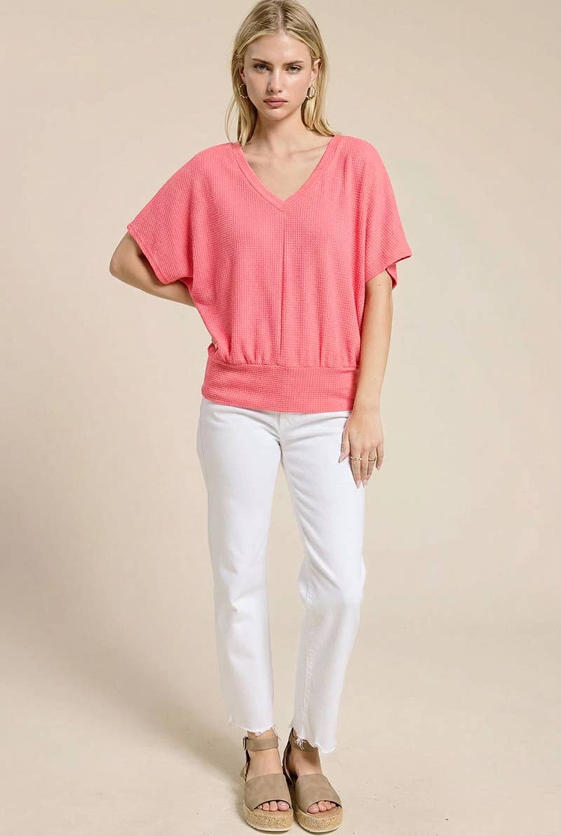 Dolman Ease V-Neck Knit Top