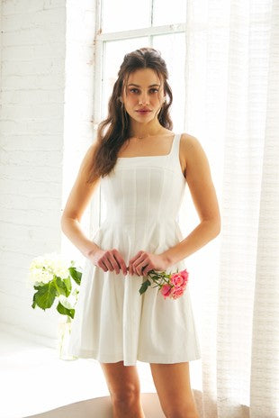 Sleeveless Pleated Mini Dress