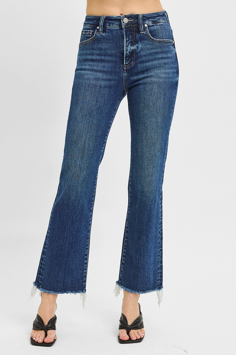 Tae HR Crop Straight Raw Hem