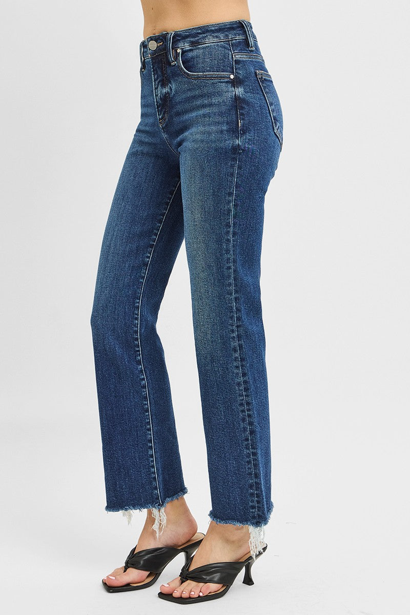 Tae HR Crop Straight Raw Hem