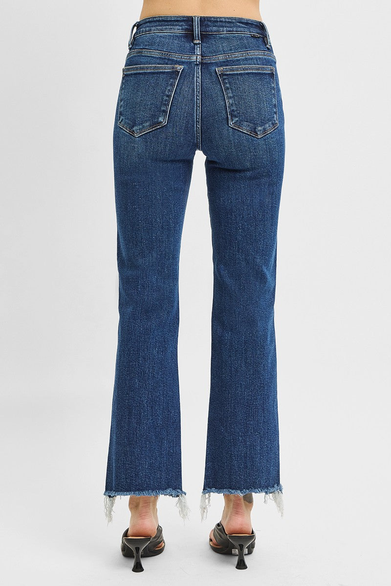 Tae HR Crop Straight Raw Hem