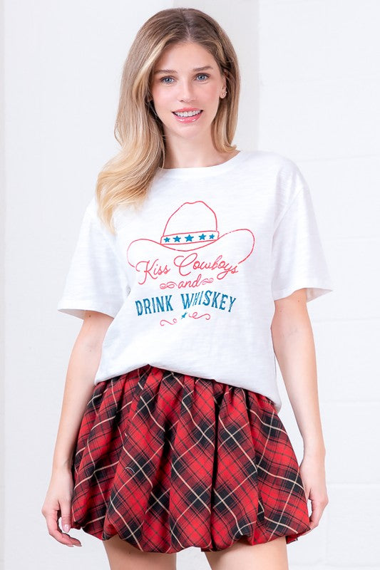 Kiss Cowboys & Drink Whiskey Tee