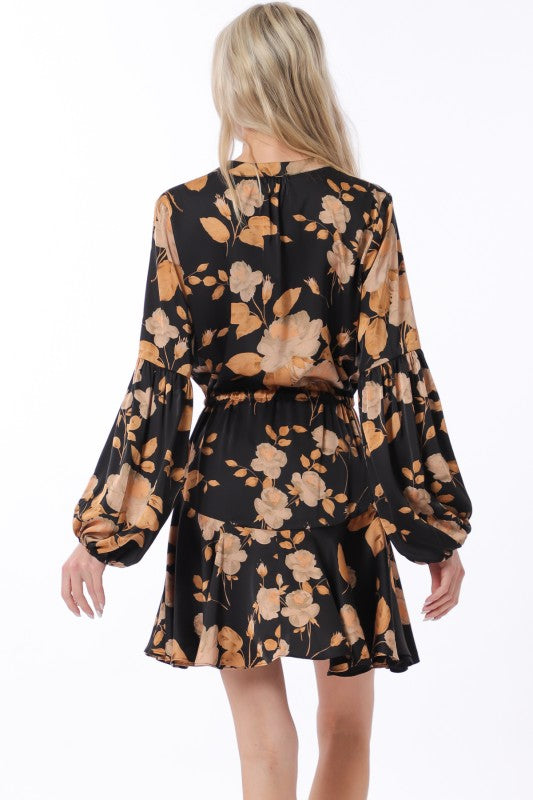Copper Floral Dress
