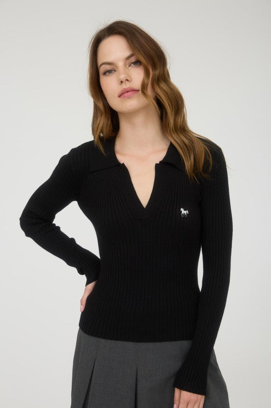 Retro Stallion Collared Knit