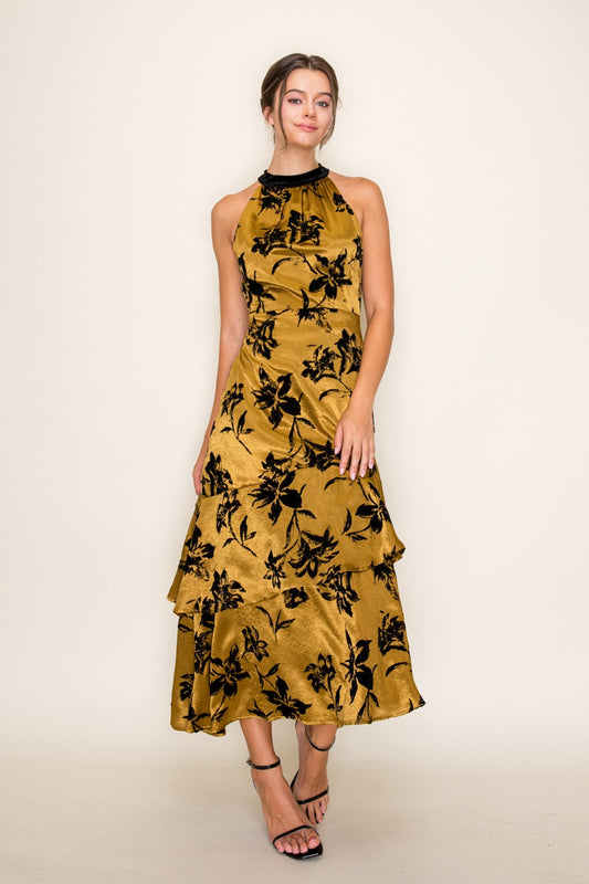 Dark Bloom Midi Dress