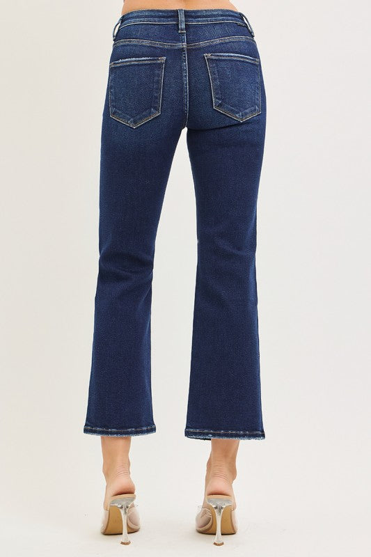 Tummy Control High Rise Crop Bootcut Jeans