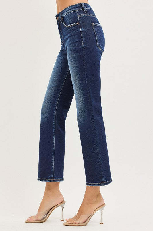 Tummy Control High Rise Crop Bootcut Jeans