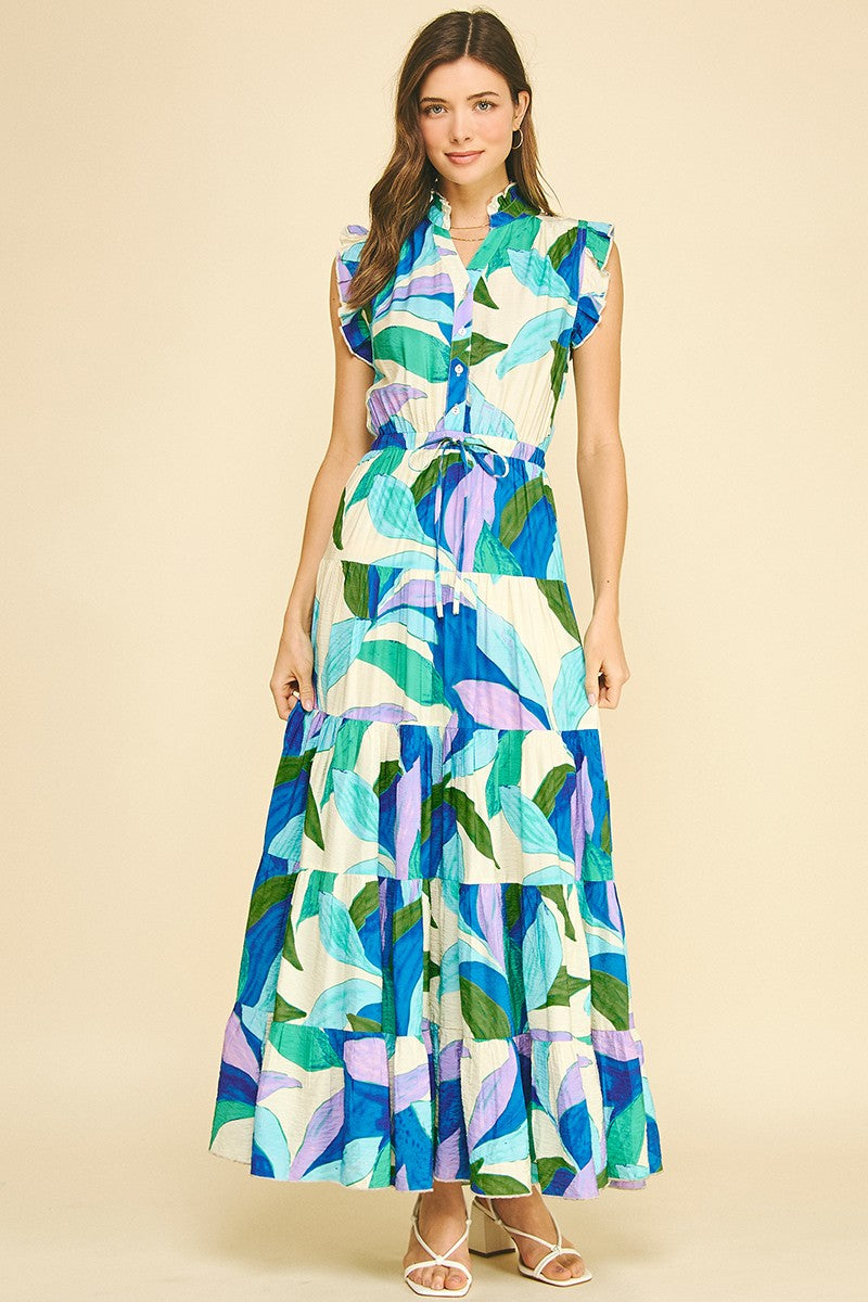 Lettie Leaf Print Maxi