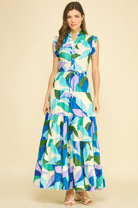 Lettie Leaf Print Maxi