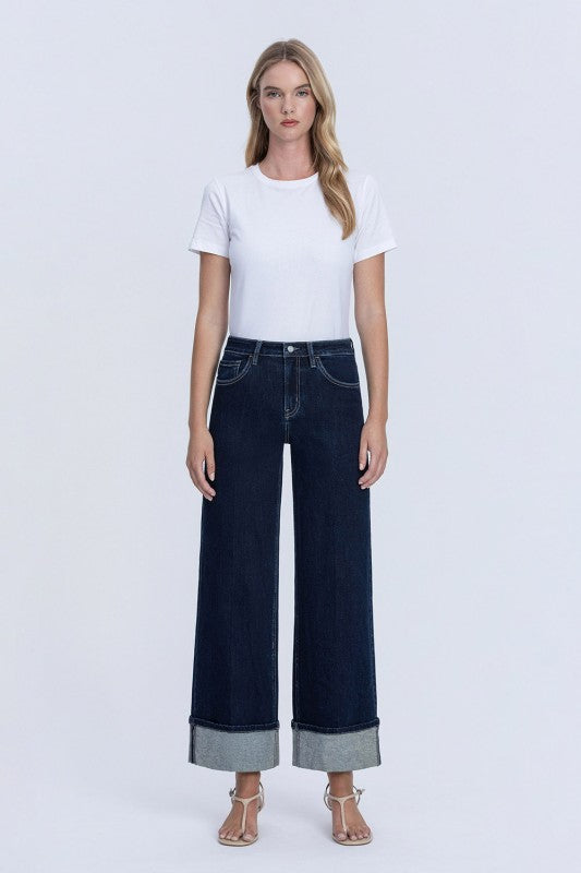 HR Indigo Cuffed Wide Leg