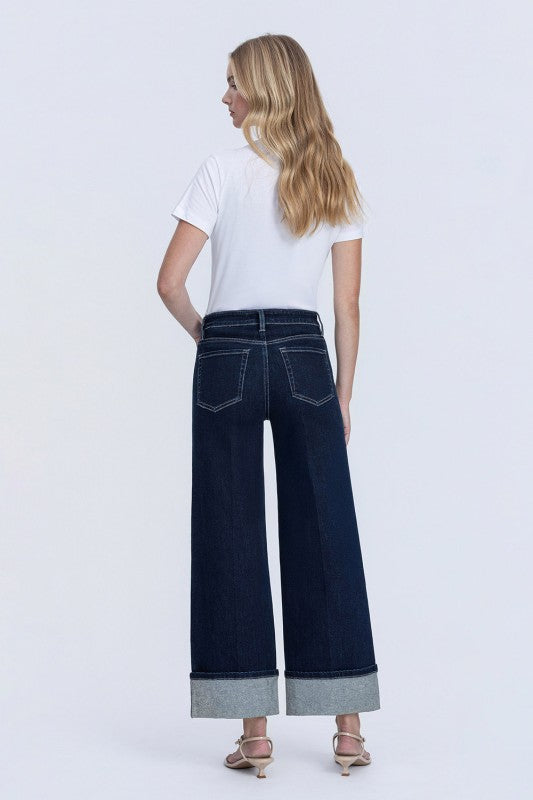 HR Indigo Cuffed Wide Leg