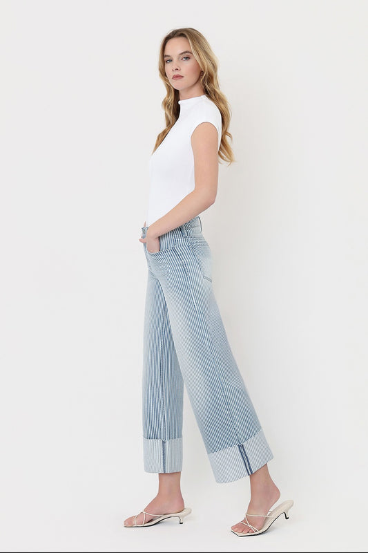 Sheila HR Crop Stripe Wide Leg