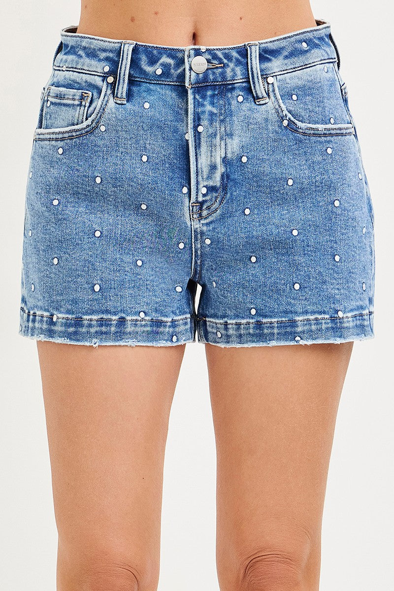 Polka Dot Embroidered Shorts